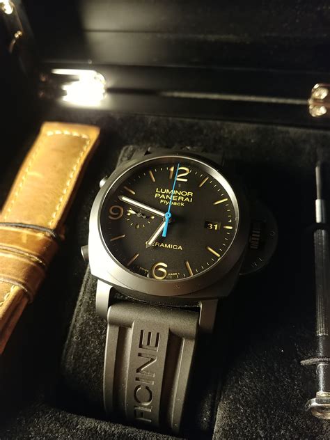 panerai 580|First Impression: Panerai PAM580 Luminor 1950 Flyback Ceramica.